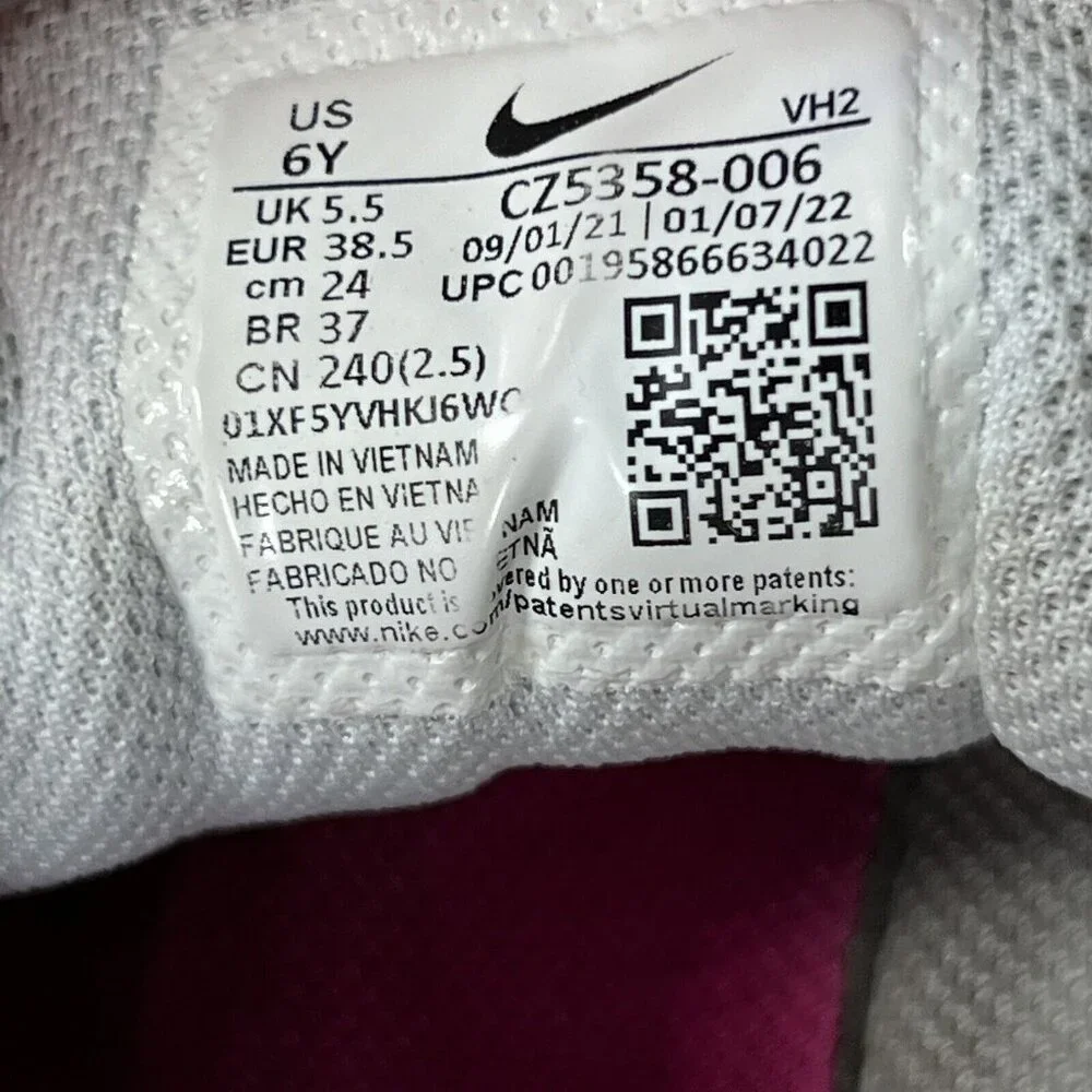 Nike Air Max Youth Sneakers White Pink Black Athletic Shoes Sz 6Y - Picture 5 of 16